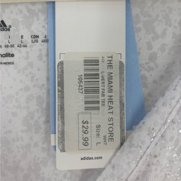 adidas White Miami Heat V-Neck Tee - Picture 4 of 8